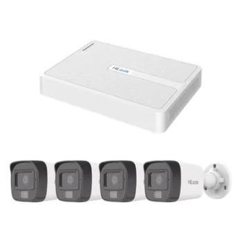 Kit de Videovigilancia IP / NVR 8 Canales PoE+ / 4 Cámaras Bala 2 Megapixel / Dual Light IR 20 m (65.6 ft) + Luz Blanca 15 m (49.2 ft) / Audio Integrado / H.265+