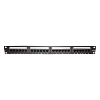 Panel de Parcheo de Impacto / 24 Puertos / Cat5e / 19 Pulgadas / 1U / 110 IDC / 24-26 AWG