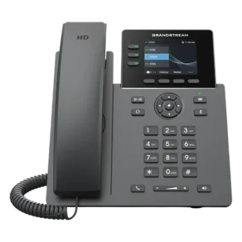Teléfono IP / 3 Líneas SIP / 12 Botones Virtuales Programables / Pantalla LCD 2.8 Pulgadas / Puertos Gigabit con PoE / Audio HD