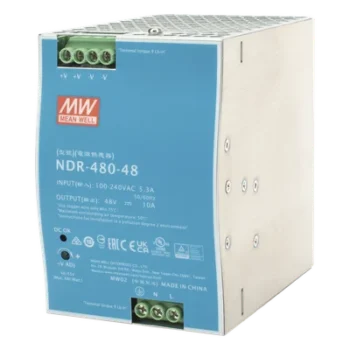 Fuente de Poder Industrial / 480W / 48 Vcc / 10A / Riel DIN / 100-240 Vca / 3.35 x 4.93 x 5.04 in