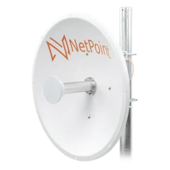 Antena Parabólica Direccional / 4.9-6.4 GHz / Ganancia 30 dBi / Dual Slant 45° y 90° / Alcance 30 km (98,425 ft) / Diámetro 60 cm (23.6 in)