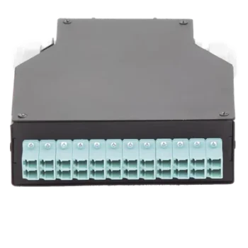 Distribuidor de Fibra Óptica / Riel DIN / 12 Acopladores LC/UPC Dúplex Multimodo / Charola 24 Fusiones / Acero Laminado / 1.57 x 4.96 x 5.59 in