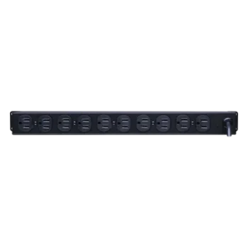 PDU Básico Rack / 10 Salidas NEMA 5-15R / 15 Amp / 120 Vca / 1U / Cable 4.5 m (14.8 ft)