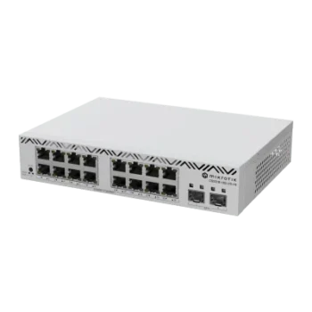 Switch Gigabit Ethernet / 16 Puertos RJ45 / 2 Puertos SFP+ 10G / Montaje Rack 1U / Refrigeración Pasiva / Consumo 13W