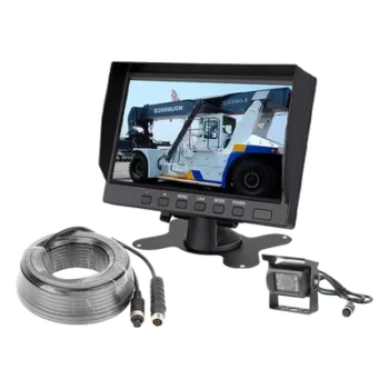 Sistema de Cámara de Reversa Alámbrico / Monitor LCD 7 Pulgadas Full HD / Cámara IR CMOS 18 LEDs / Ángulo de Visión 120° / IP69K / 12/24 VCC / Cable 20 m (65.6 ft)
