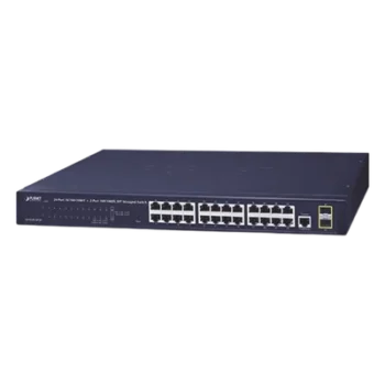 Switch Administrable Capa 2 / 24 Puertos Gigabit RJ45 / 2 Puertos SFP 100/1000X / 52 Gbps / 1U Rack / 17.5 x 8.15 x 1.77 in