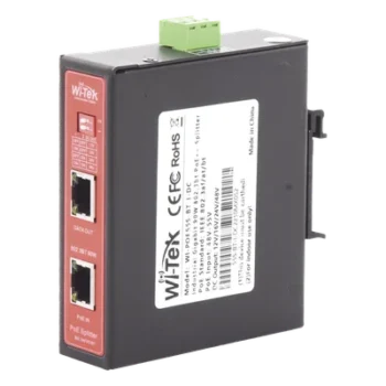 Splitter PoE Industrial / Entrada 90 W 802.3bt / Salida DC Seleccionable 12V/16V/24V/48V / 2 Puertos Gigabit / Protección 6 kV / Riel DIN