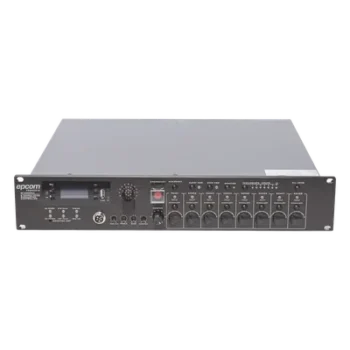 Controlador de Evacuación por Voz / Amplificador 500 W / 8 Zonas Independientes / Expansible a 128 Zonas / Salida 100 V / Reproductor MP3 / Radio FM