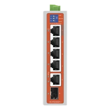 Switch Industrial PoE / 4 Puertos Fast Ethernet / 2 Uplink Gigabit / Alcance 250 m / Protección 6 kV