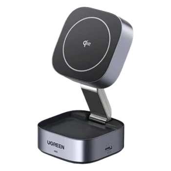 Cargador Inalámbrico 2 en 1 / Qi 2 15W / Base Auriculares 5W / Salida USB-C 5W / Potencia Total 25W / Protección Múltiple