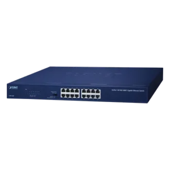 Switch / 16 Puertos Gigabit / 32 Gbps Switch Fabric / Modo Extendido 200 m (656 ft) / 1U Rack / 9,4 W
