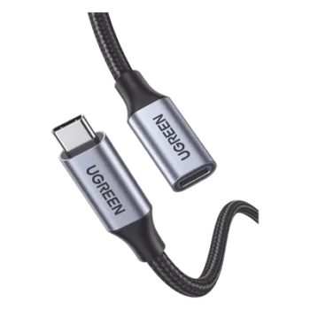 Cable Extensor USB-C Macho a Hembra / USB 3.1 Gen 2 / 10 Gbps / Carga 100W / Thunderbolt 3 Compatible / 1 m (3.3 ft) / Nylon Trenzado / Aluminio