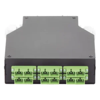 Distribuidor de Fibra Óptica / Riel DIN / 6 Acopladores SC/APC Dúplex Monomodo / Charola 24 Fusiones / 1.57 x 4.96 x 5.59 in