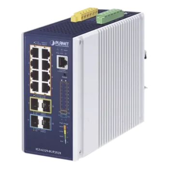 Switch Industrial Administrable Capa 3 / 8 Puertos PoE Gigabit 802.3bt / 2 Puertos SFP 1G/2.5G / 2 Puertos SFP 10G / IP30 / -40 a 75°C / 0.25 x 0.44 x 0.50 ft