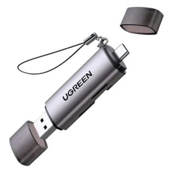 Lector de Tarjetas / USB-C 3.1 + USB-A 3.0 / 5 Gbps / Dual Ranura SD/MicroSD / Lectura Simultánea / Aluminio / OTG