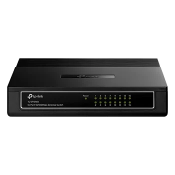 Switch de escritorio / 16 puertos RJ45 / 10/100 Mbps / Sin ventilador / 7.9 x 5.6 x 1.6 in