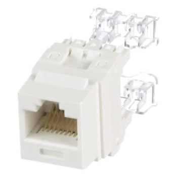 Jack Keystone / Cat 6 Clase E / Terminación 110 / RJ45 / 1 Puerto / Blanco Mate