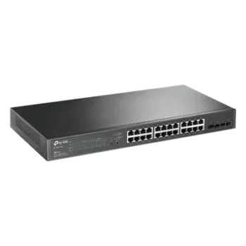 Switch PoE+ Administrable / 24 Puertos Gigabit / 4 Ranuras SFP / 250W PoE Total / SDN Cloud / Enrutamiento Estático