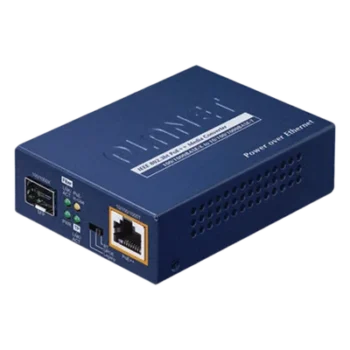 Convertidor de Medios PoE++ / 1x RJ45 Gigabit / 1x SFP 100/1000BASE-X / 60W 802.3bt / Cat5e/6 4-Pares