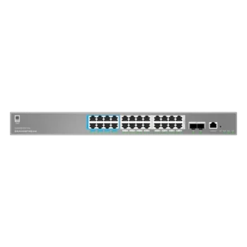 Switch Administrable L2++ / 24 Puertos Gigabit PoE++ 400W / 2 SFP+ / 88 Gbps / 65.472 Mpps / VLAN 4K / QoS Avanzado