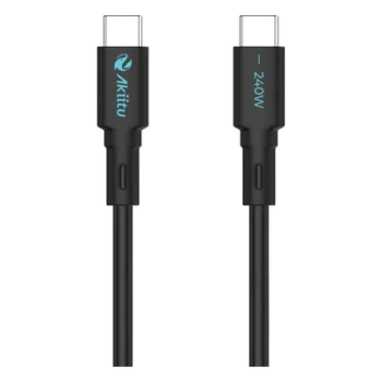 Cable de Carga USB-C a C / 240W / GaN / 480 Mbps / 1 m (3.28 ft) / Magnético / Silicona Médica / Aluminio Anodizado