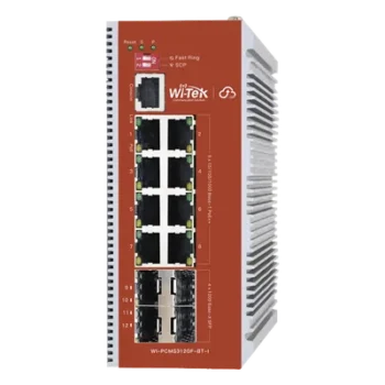 Switch PoE Industrial L2+ / 8 Puertos 100/1000 Mbps / 4 SFP Gigabit / 460 W / Cloud-Web-CLI / ERPS / -40 a 75 °C