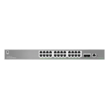 Switch Empresarial Administrable / Capa 2++ / 24 Puertos Gigabit / 2 SFP+ / 88 Gbps / VLAN 4K / QoS Avanzado / GDMS Cloud