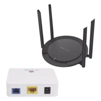 Kit ONU Bridge Dual GPON/EPON / Router Wi-Fi 4 Mesh / 4 Antenas 5 dBi / 5 Modos Operativos
