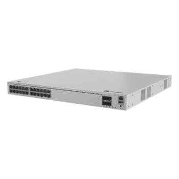 Switch Administrable Capa 3 / 24 Puertos PoE 1000/2.5Gbps / 4 Puertos 10GE SFP+ / 200 Gbps / PoE Perpetuo 400W / iStack / ERPS