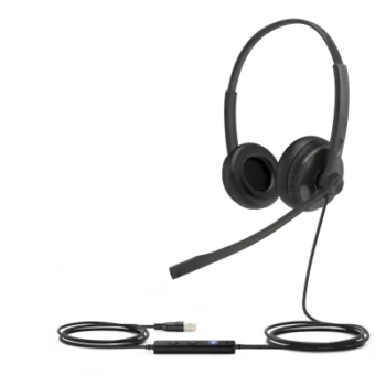 Auriculares USB Profesionales / Binaurales / Cancelación de Ruido Pasivo / USB-A Plug-and-Play / Indicador LED de Ocupado / Certificación Microsoft Teams