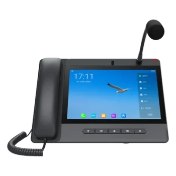 Teléfono IP Android / 20 Líneas SIP / Pantalla Táctil 10.1' / Wi-Fi Dual / Bluetooth / PoE / Puertos Gigabit / Video H.264
