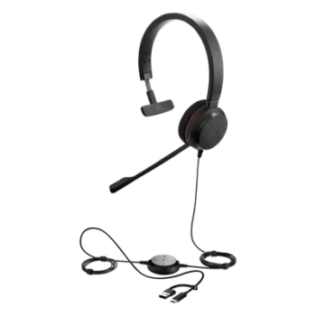 Headset Profesional Mono / Cancelación de Ruido Avanzada / USB-C/A Plug-and-Play / Certificación UC y Microsoft Teams / Altavoces 28 mm / Control Integrado de Llamadas
