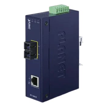 Convertidor de Medios Industrial / 10/100 Base-TX a 100 Base-FX / Multimodo SC / Alcance 2 km / IP30 / -40 a 75°C