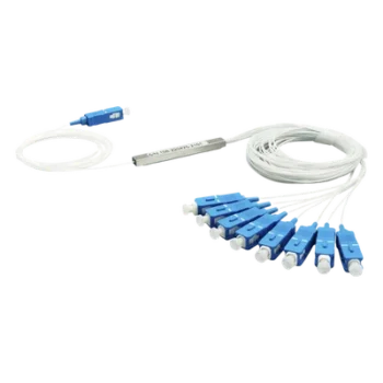 Divisor Óptico PLC / 1x8 Puertos / Conector SC/UPC / Rango 1260~1650 nm / Fibra G.657A / -40 a 85°C