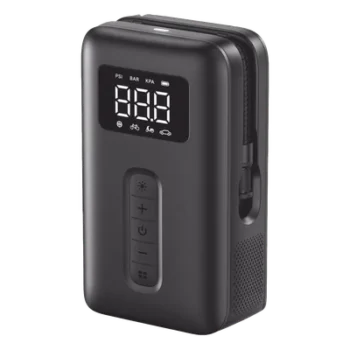 Inflador de Neumáticos Portátil / 150 PSI / Flujo 15 L/min / Batería 5000 mAh / Luz LED de Emergencia