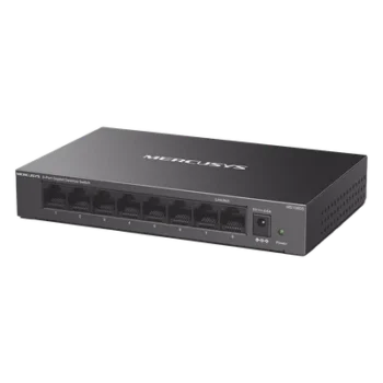 Switch No Administrable / 8 Puertos Gigabit / 16 Gbps / Carcasa Metálica / Sin Ventilador / Plug and Play