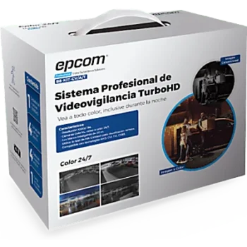 Kit TurboHD / DVR 4 Canales / 4 Cámaras Bala ColorVu / 1080p Lite / H.265+ / IP66 / Audio Integrado