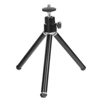 Trípode para Cámara Web / Altura Ajustable 15 a 30 cm (5.9 a 11.8 in) / Tornillo 1/4" Universal / 3 Secciones Aluminio / Inclinación Ajustable