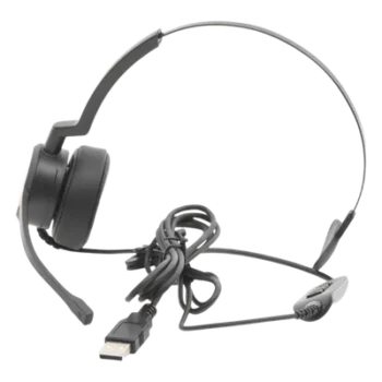 Auriculares USB / Mono / Audio HD / Micrófono Cardioide con Cancelación de Ruido / Diadema Ajustable / 58 g