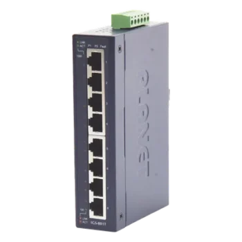 Switch Industrial No Administrable / 8 Puertos Gigabit 10/100/1000T / IP30 / Riel DIN y Pared / -40 a 75°C / 12-48 VDC