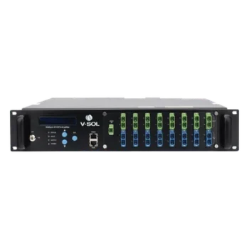 Amplificador Óptico EYDFA / 16 Puertos 1550 nm / Salida 22 dBm / GPON EPON XGS-PON / Gestión SNMP y Web