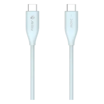 Cable de Carga USB-C / 240W / Transferencia 480 Mbps / Tecnología GaN / Silicona No Tóxica / 1.5 m (4.9 ft)