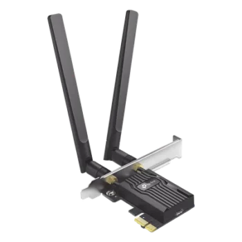 Adaptador PCIe Wi-Fi 6 / AX3000 Mbps / Doble Banda 2.4/5 GHz / MU-MIMO 2x2 / Bluetooth 5.2 / WPA3 / Antenas 2 dBi / Perfil Bajo y Completo