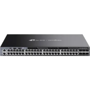 Switch Gestionable L3 / 48 Puertos Gigabit / 6 Slots SFP+ 10G / Capacidad 216 Gbps / Apilamiento 8 Unidades / Fuentes Redundantes