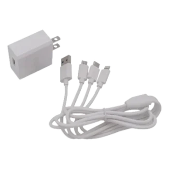 Cargador de Pared USB / 3 Puertos / Salida 5 Vcc 2 A / Cable Extensor 1.2 m (3.9 ft) / Entrada Universal 100-240 Vca / Multi-conector