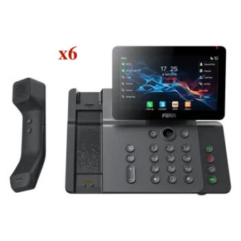 Teléfono IP Empresarial / Pantalla Táctil IPS 7' / Wi-Fi 6 Dual-Band / Bluetooth 5.4 / Micrófono Inalámbrico / 20 Líneas SIP / Videollamadas HD 1080p
