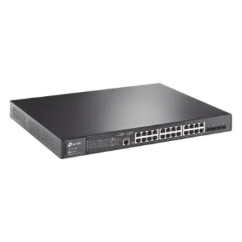 Switch PoE+ L2+ / 24 Puertos Gigabit / 4 Puertos SFP 1G / Presupuesto PoE 384W / Rendimiento 56 Gbps / Montaje en Rack