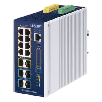 Switch Industrial Capa 3 / 8 Puertos Gigabit PoE++ / 2 Puertos SFP 1G/2.5G / 4 Puertos SFP 10G / Rango de Temperatura -40 a 75°C (-40 a 167°F) / Montaje DIN o Pared
