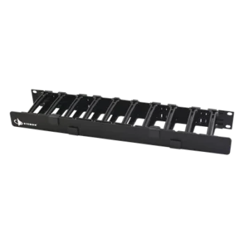 Organizador de Cable Horizontal / 19in Rack / 4in (0.33ft) Profundidad / 1UR / Puerta Doble Bisagra