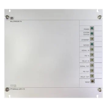 Interfaz IP de Audio / 8 Relés IN/OUT / Audio Bidireccional / Memoria 6 GB / Control Modbus y Webservice / Prioridad de Avisos